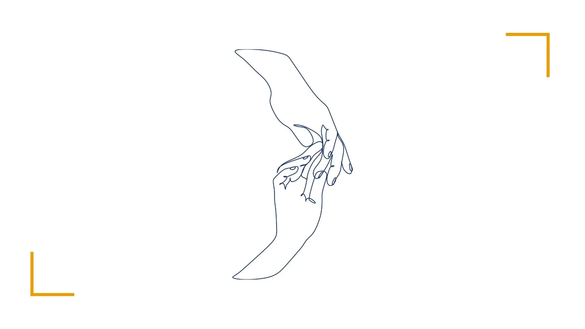 Minimalist line art of two holding hands.