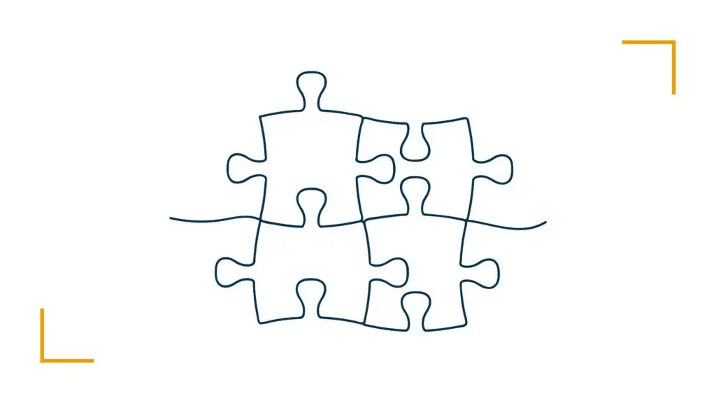 Outline of interlocking puzzle pieces