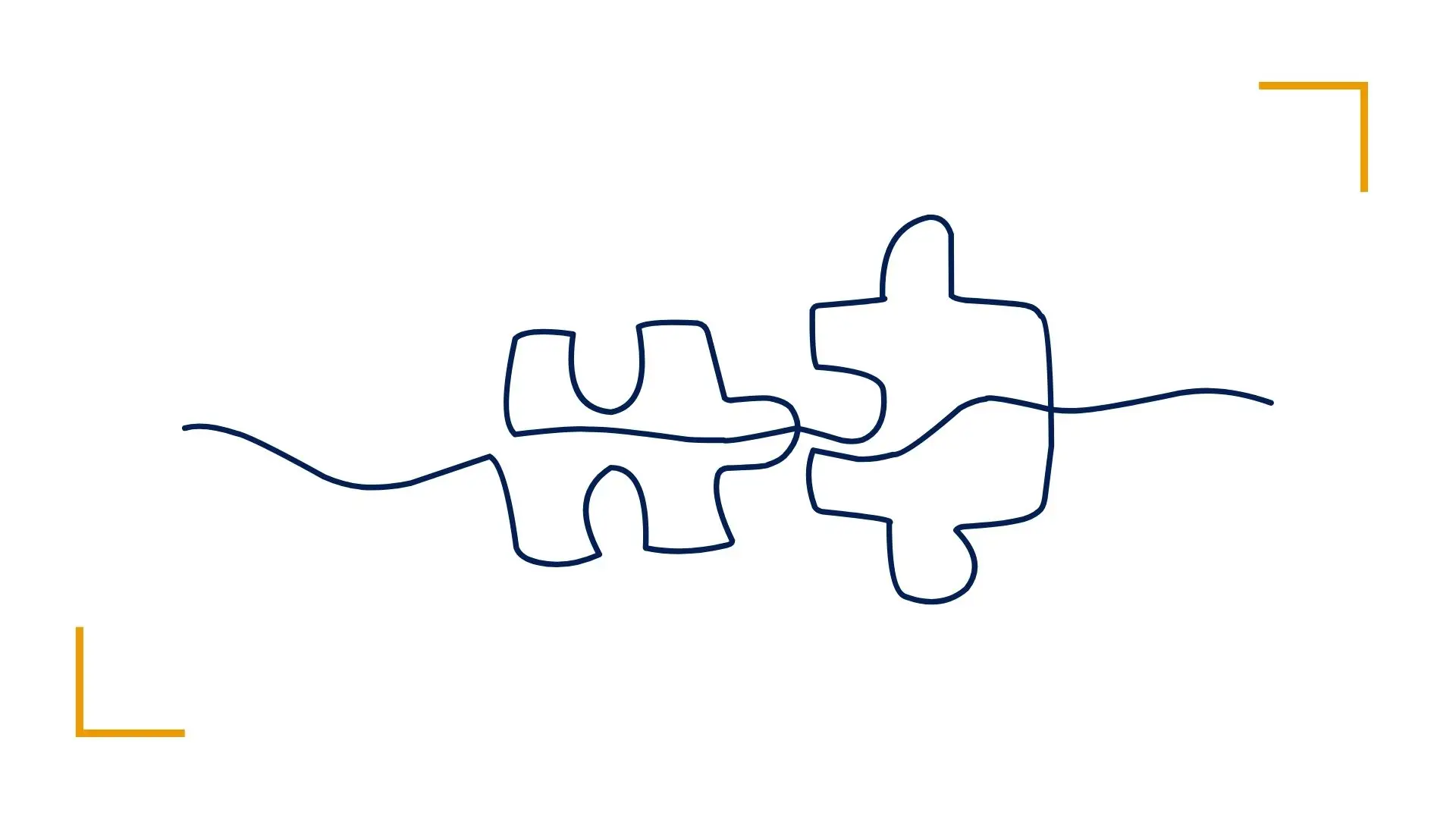 Line drawing of two connecting puzzle pieces