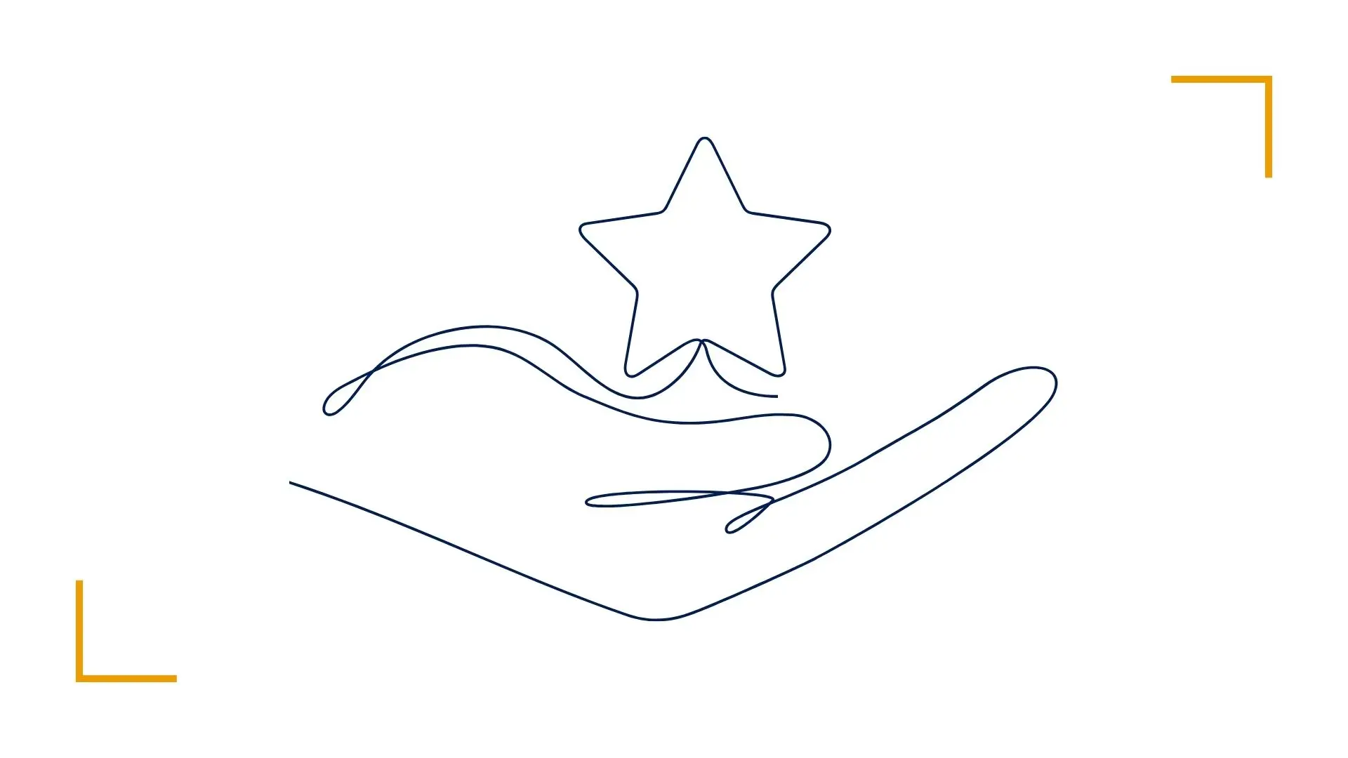 Continuous line art hand holding star