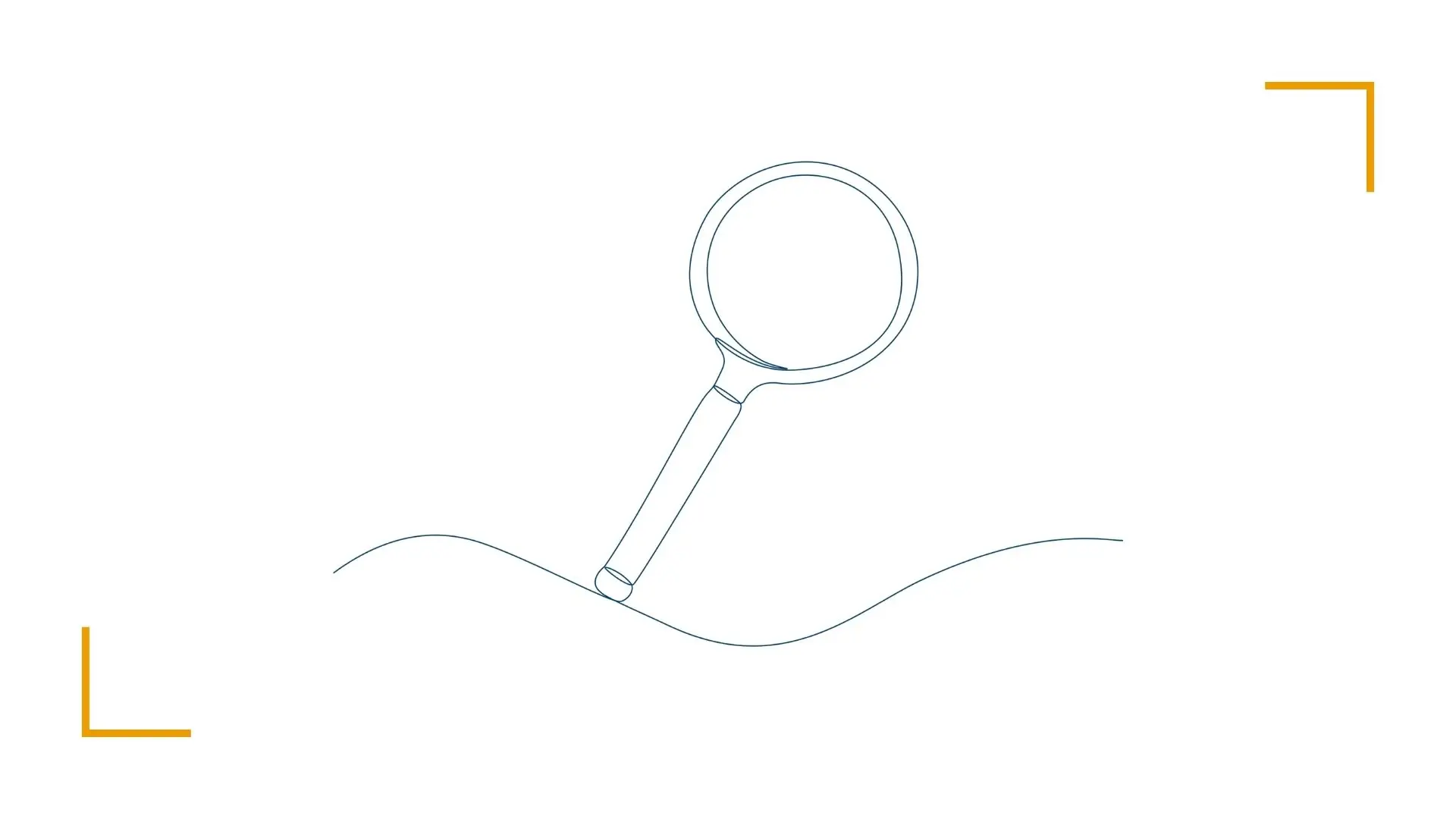 Minimalist magnifying glass illustration on white background