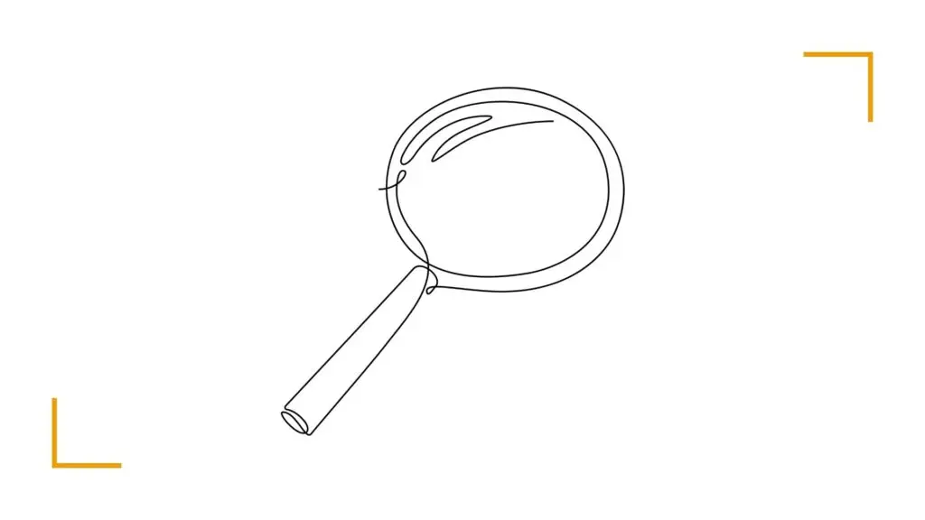 Continuous line drawing of magnifying glass
