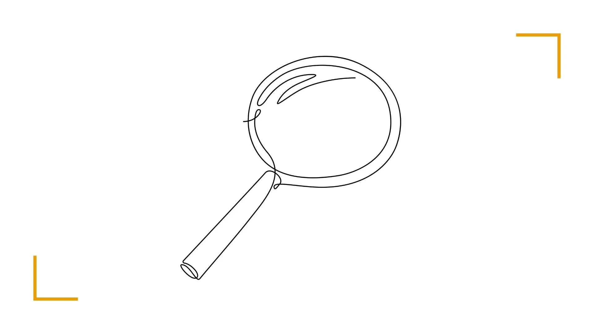 Continuous line drawing of magnifying glass
