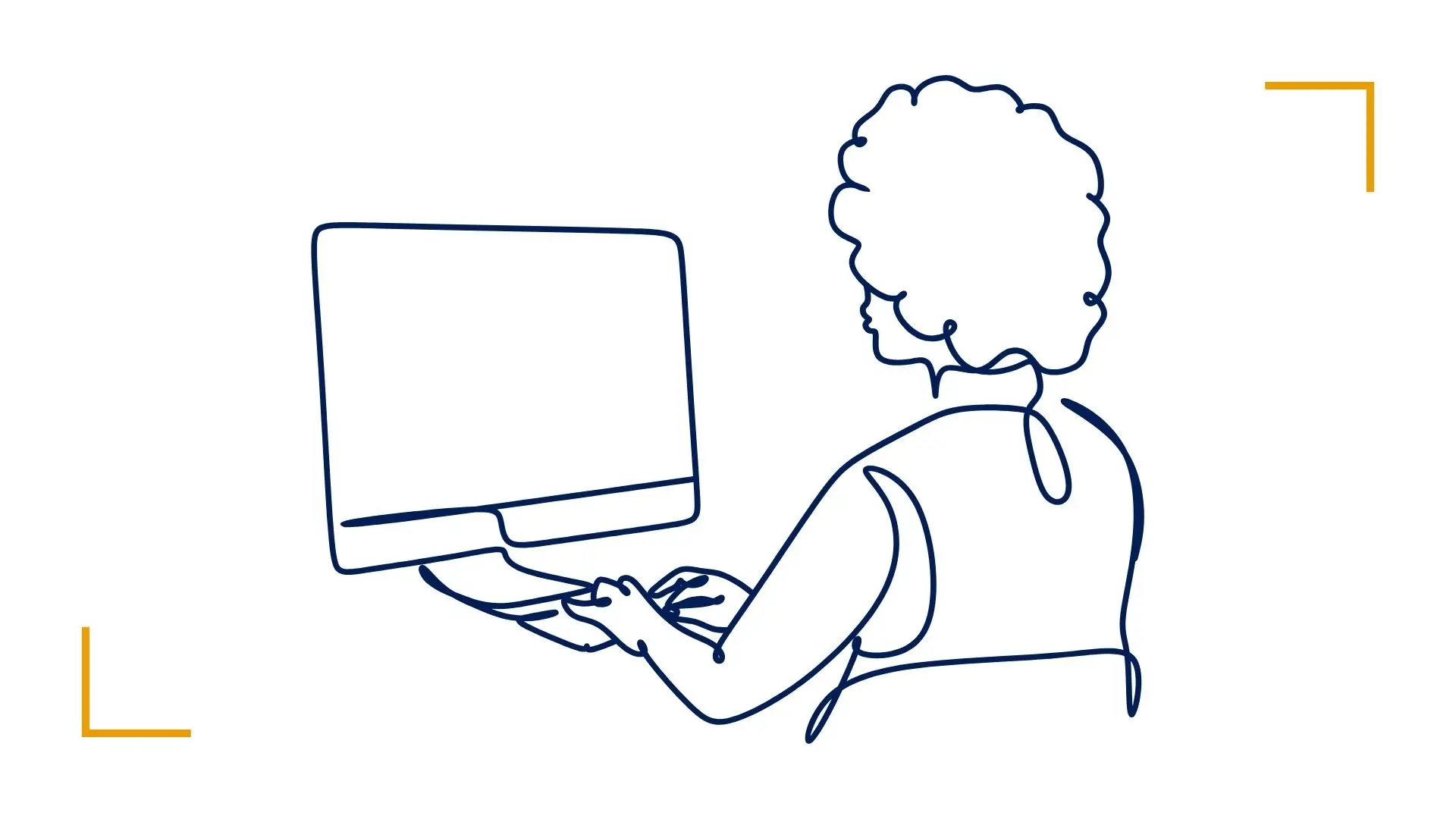Illustration: person working on a computer