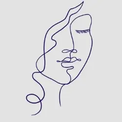 Abstract line art face illustration