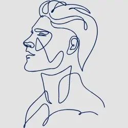 Single line drawing of a man's profile