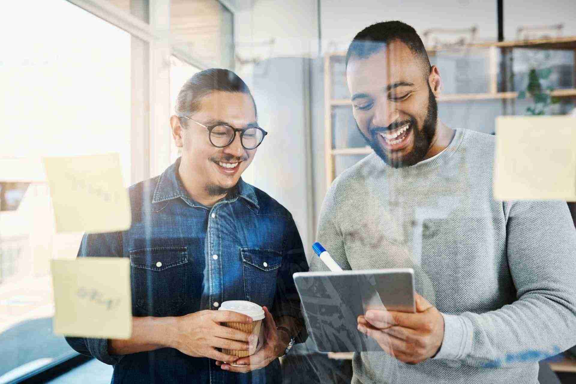 Business partners discussing improvements based on local SEO Australia data.