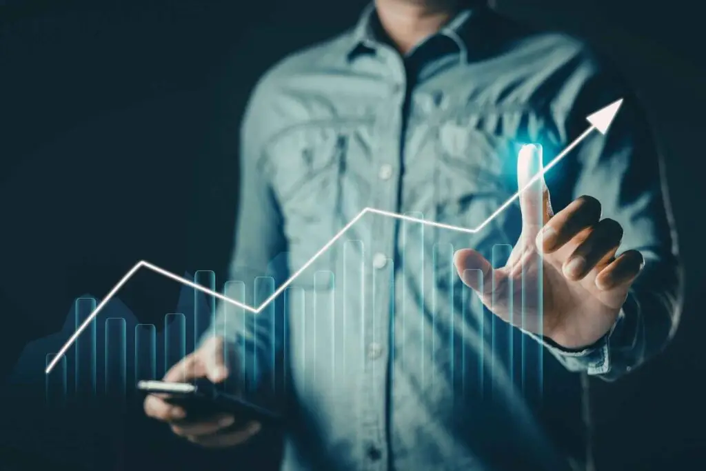 Digital growth chart representing systems and SOPs for small business improvement.